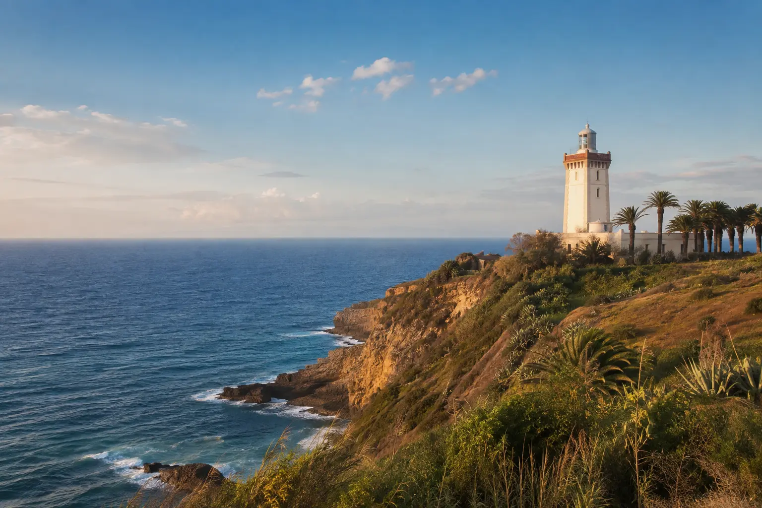 Cape Spartel lighthouse above the Atlantic coast near Tangier