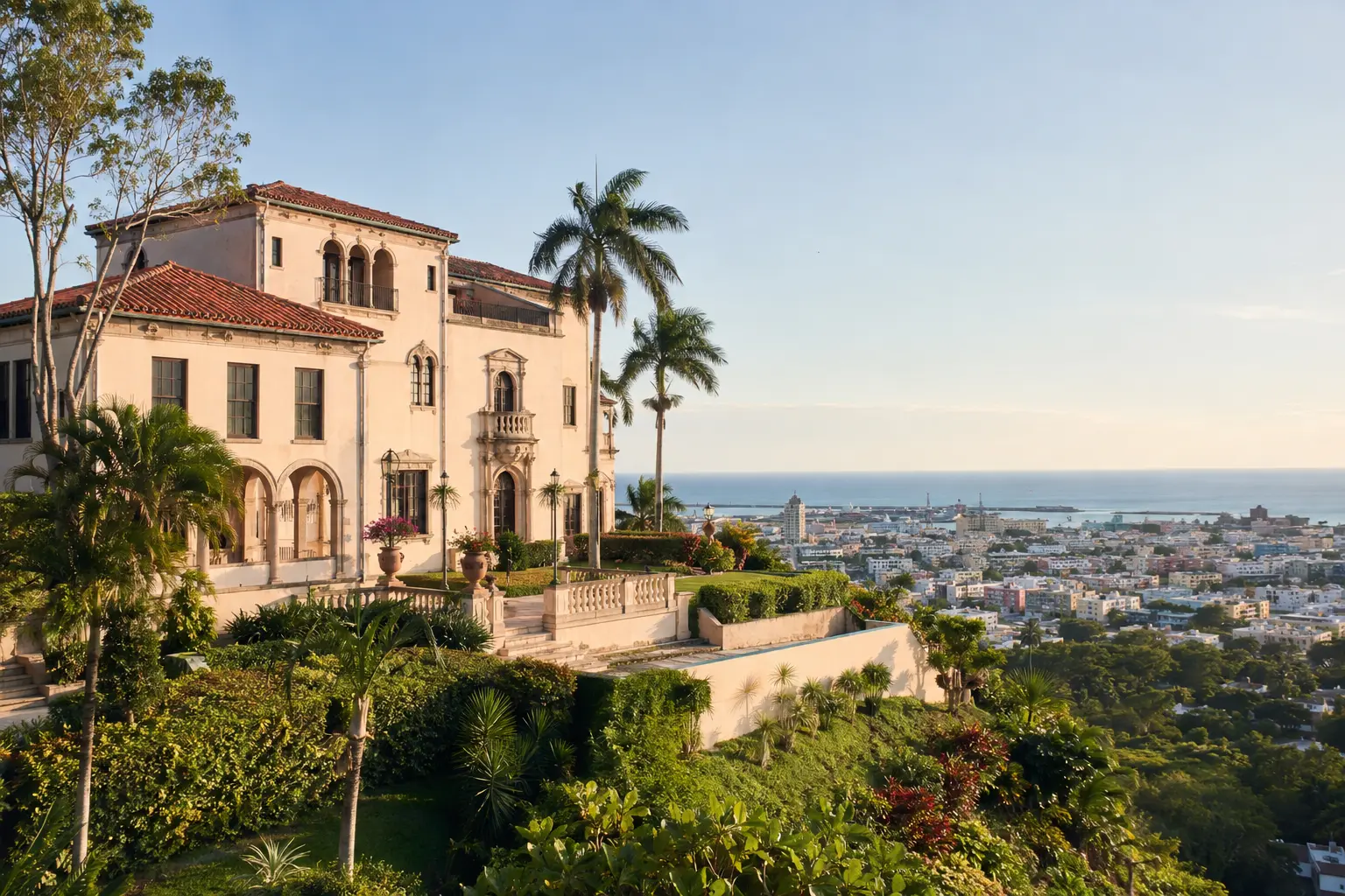Castillo Serrallés hilltop mansion overlooking Ponce, Puerto Rico